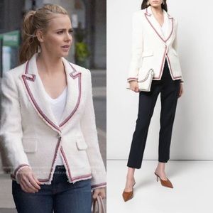 Veronica Beard Cream Blazer with Red Accents